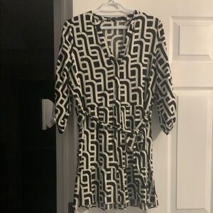Zara Monochrome Checkered Dress